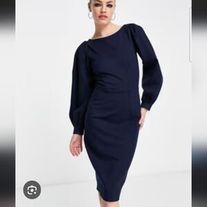 NWOT Calvin Klein navy long sleeve cocktail dress 4